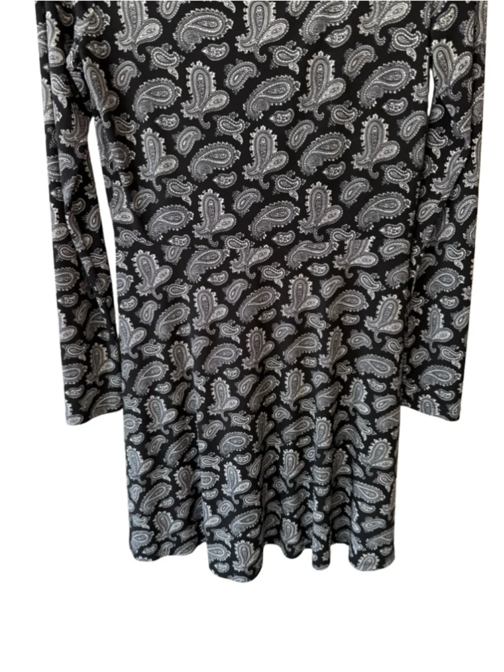 Michael Kors Black Paisley Long-Sleeve Mini Dress Size XS Classic Stretch Office